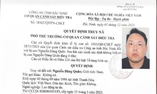 Công an tỉnh Bắc Ninh truy nã đối tượng giả mạo trong công tác